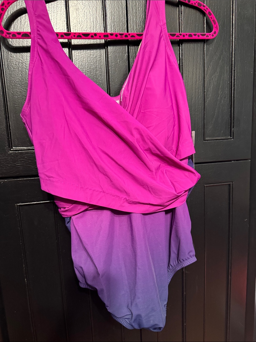 Lands End NWT Magenta to Purple Ombré One-Piece Swimsuit